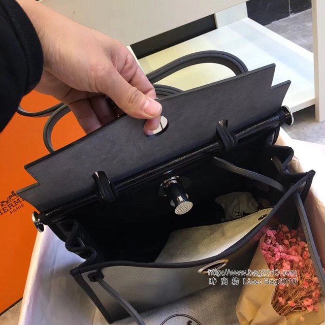 Hermes包包 愛馬仕網紅色Herbag 手提肩背斜挎包 黑科技亮面款 男女同款  tdh2040